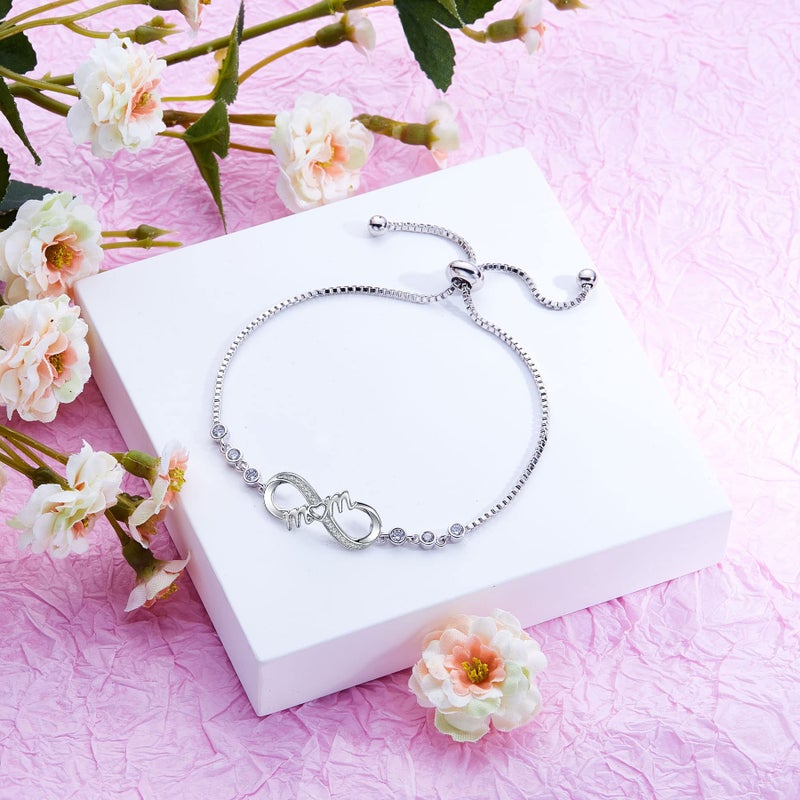 Desimtion Christmas Bracelets Gifts for Mom, Infinity Bracelets for Women Wife, Birthday Stocking Stuffers Jewelry Presents for Mom from Daughter Son - Image 4